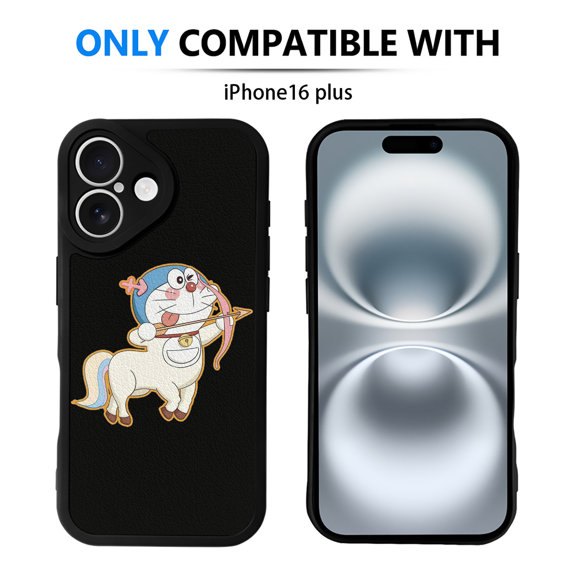 （画像用） ドラえもん Doraemon 【iPhone 16シリーズ対応】シリコンスマホケース（レザー調） 材質：シリコン